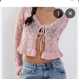 SHEIN Pink Knit Cardigan